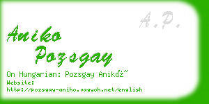 aniko pozsgay business card